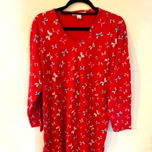 Victoria's Secret long sleeve sleep Shirt bows size M